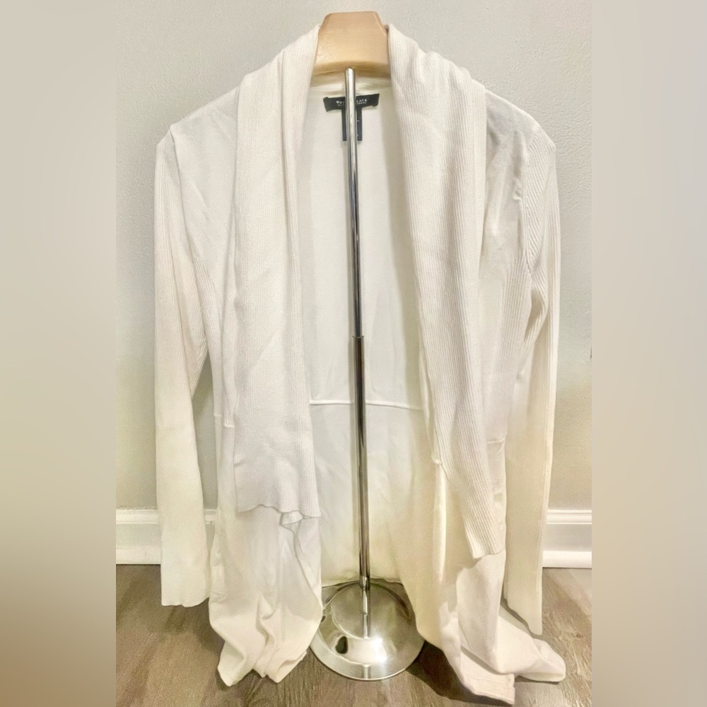 WHBM, Cream Cable Knit Cardigan